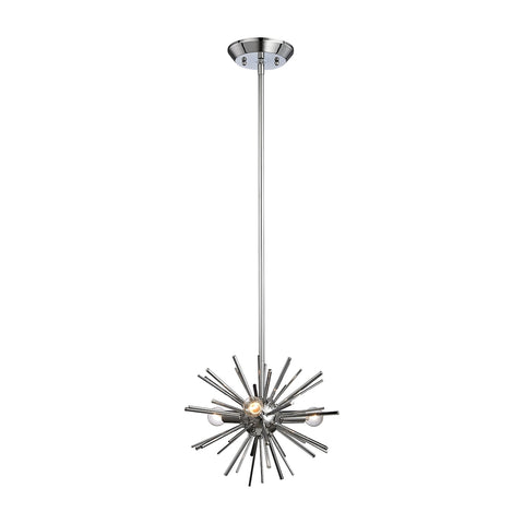 Starburst 3 Light Pendant In Chrome