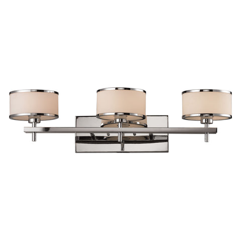 Utica 1 Light Vanity In Polished Chrome And White Glass