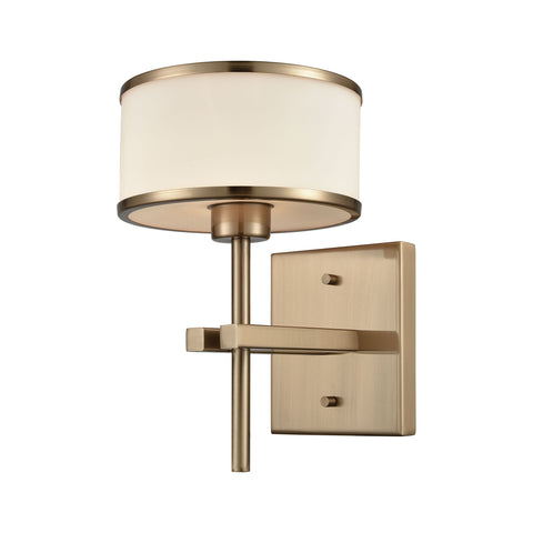 Utica 1 Light Vanity In Satin Brass With Opal White Glass