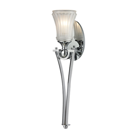 Jayden 1 Light Wall Sconce In Polished Chrome And Frosted Glass