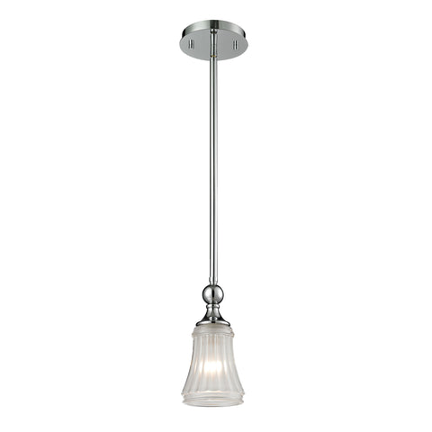 Jayden 1 Light Pendant In Polished Chrome And Frosted Glass