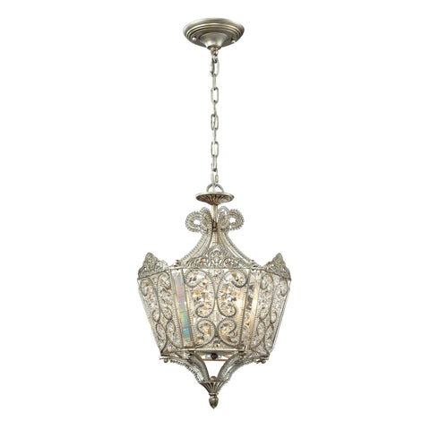 Villegosa 6 Light Pendant In Aged Silver