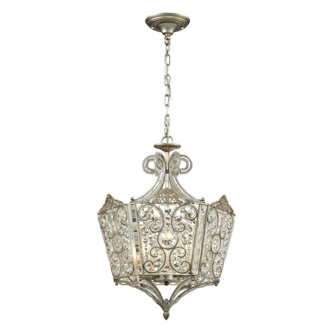 Villegosa 8 Light Pendant In Aged Silver