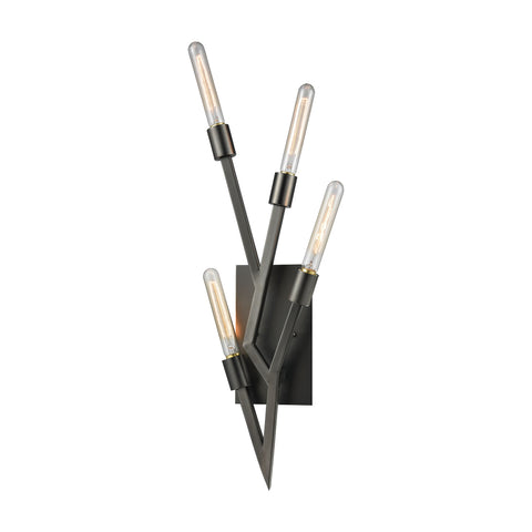 Freeform 4 Light Wall Sconce In Aged Black Nickel