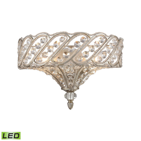 Cumbria 2 Light LED Wall Sconce In Aged Silver