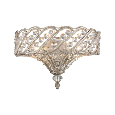 Cumbria 2 Light Wall Sconce In Aged Silver