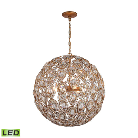 Evolve 8 Light LED Chandelier In Matte Gold