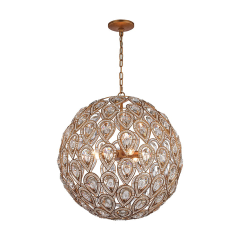 Evolve 8 Light Chandelier In Matte Gold