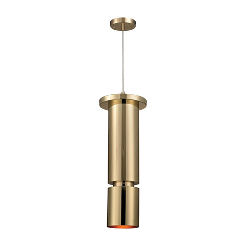 Stacked Geometric 1 Light Slim Pendant In Gold Plate