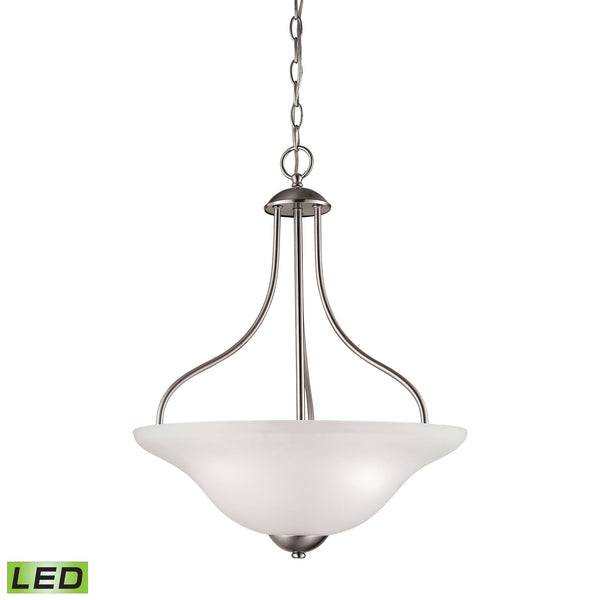 Conway 3 Light LED Pendant In Brushed Nickel