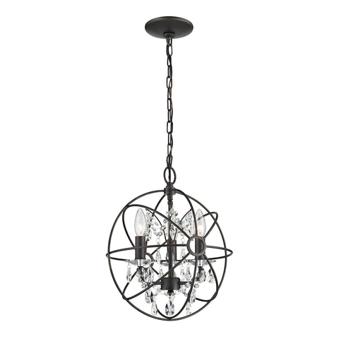 Restoration 3 Light Crystal Globe Pendant