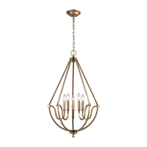 Stanton 5 Light Chandelier In Matte Gold