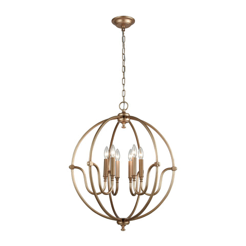 Stanton 6 Light Chandelier In Matte Gold