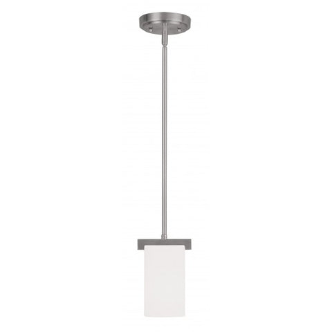Livex Lighting Astoria 1 Light Brushed Nickel Mini Pendant