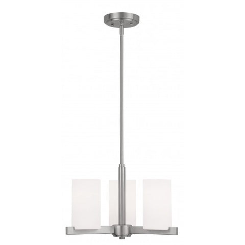Livex Lighting Astoria 3 Light Brushed Nickel Chandelier