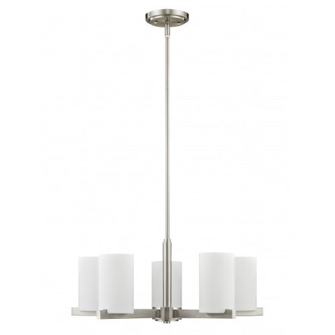 Livex Lighting Astoria 5 Light Brushed Nickel Chandelier