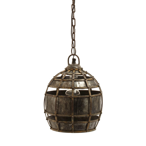 Round Fortress 1 Light Pendant In Distressed Silver