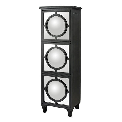 Mirage Mirrored Shelf Unit In Gloss Black