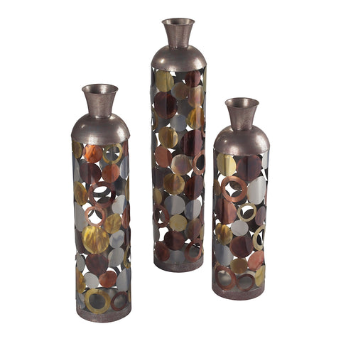 Rainbow-Set Of 3 Lacquered Floor Standing Vases