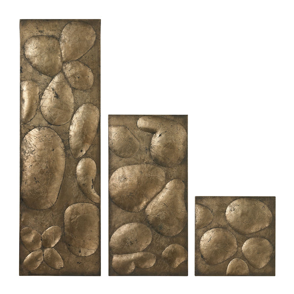 Ramsey Gold Leaf Wall Panels - Set of 3