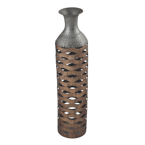 Tamarac-Laser Cut Copper Tone Vase (Large)