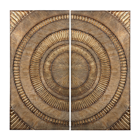 Abstract Metal Wall Panels - Set of 2