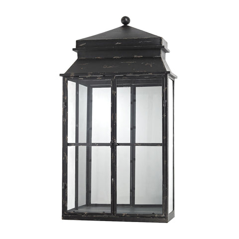 Mirrored Display Cabinet In Antique Black