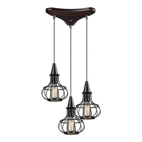 Yardley 3 Light Pendant In Oil Rubbed Bronze