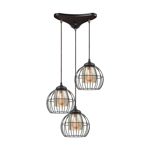 Yardley 3 Light Pendant In Oil Rubbed Bronze