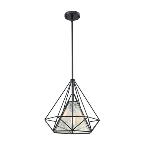 Geoweb 1 Light Pendant In Matte Black