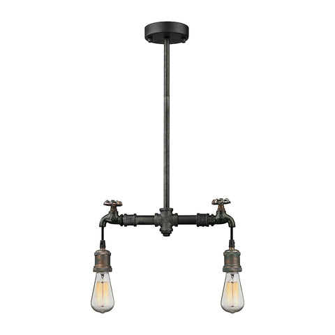 Jonas 2 Light Pendant In Weathered Multitone