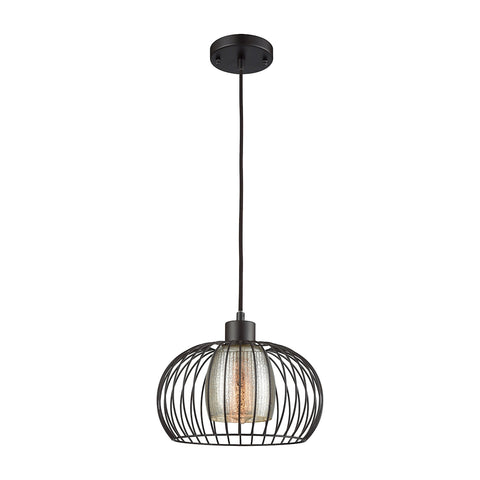 Yardley 1 Light Pendant In Oil Rurbbed Bronze With Mercury Glass - Includes Recessed Lighting Kit