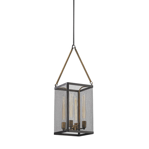 Donovan 4 Light Chandelier In Wrought Iron Black And Antique Gold