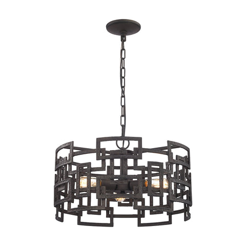 Garriston 3 Light Chandelier In Clay Iron