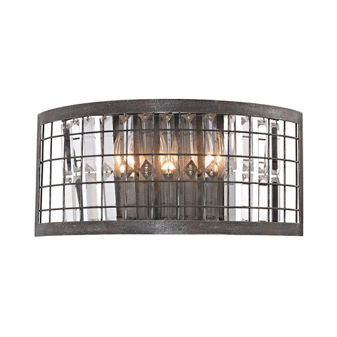 Nadina 3 Light Wall Sconce In Silverdust Iron