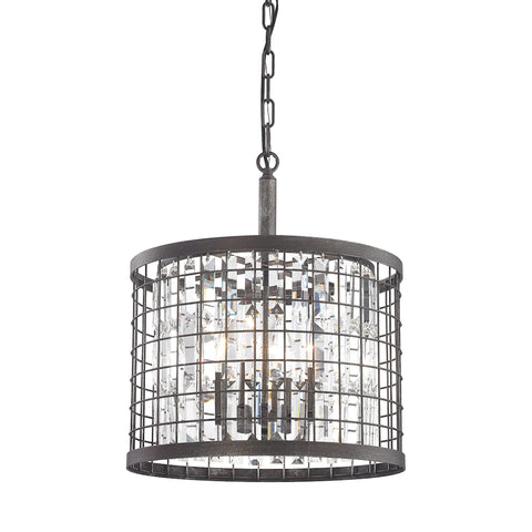Nadina 4 Light Chandelier In Silverdust Iron