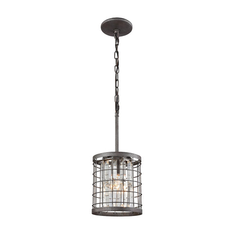 Nadina 1 Light Pendant In Silverdust Iron With Clear Crystal - Includes Recessed Lighting Kit