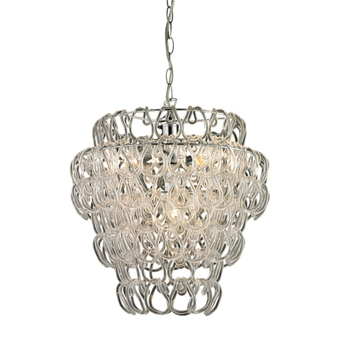 Torvean (Large)-3 Light Clear Hooked Ring Pendant