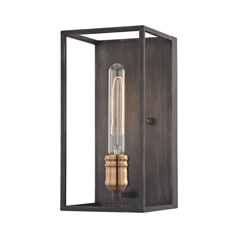 Nadra 1 Light Wall Sconce In Brushed Gray And Polished Gold