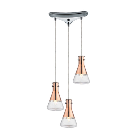 Olean 3 Light Pendant In Polished Chrome
