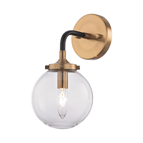 Boudreaux 1 Light Wall Sconce In Matte Black And Antique Gold