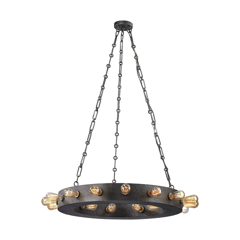 Venue 24 Light Chandelier In Speckled Iron