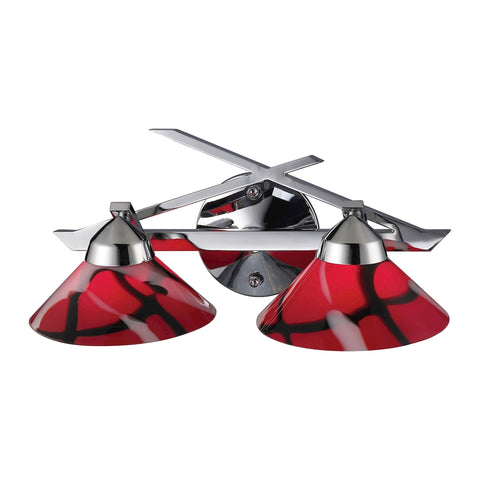Refraction 2 Light Vanity In Polished Chrome And Mars Glass