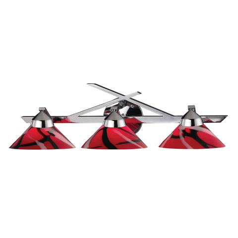 Refraction 3 Light Vanity In Polished Chrome And Mars Glass
