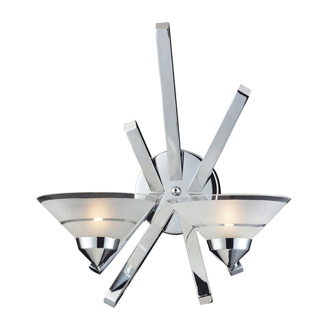 Refraction 2 Light Wall Sconce In Polished Chrome