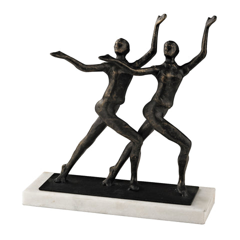 Chorus Line Sculpture With White Marble Base