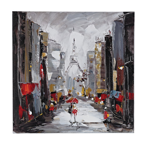 Paris Scene Oil On Canvas