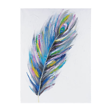 Pastel Peacock - Oversized Oil On Canvas