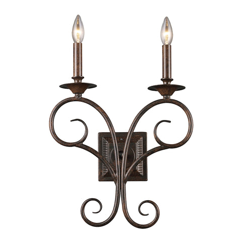 Gloucester 2 Light Wall Sconce In Weathered Bronze