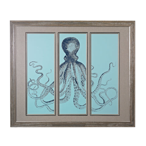 Octopus Tryptich - Fine Art Giclee Under Glass